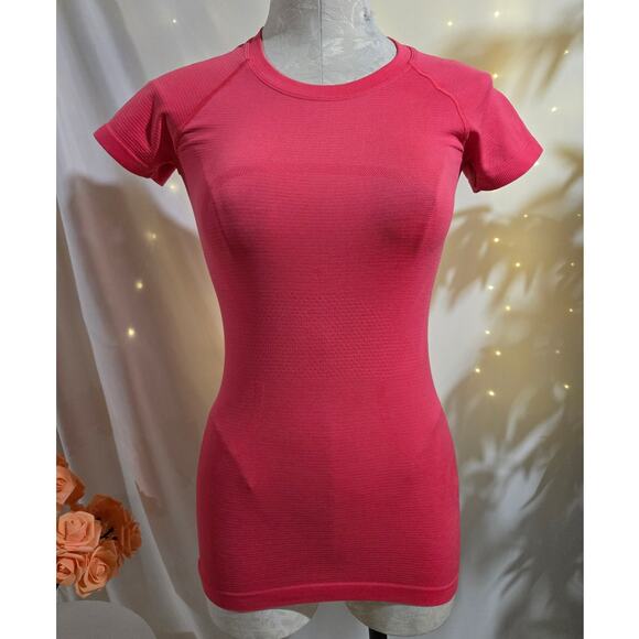 Lululemon Swiftly Tech Short-Sleeve Crew Shirt 2.0 Womens Size 2 Hot Pink Active - Picture 1 of 9